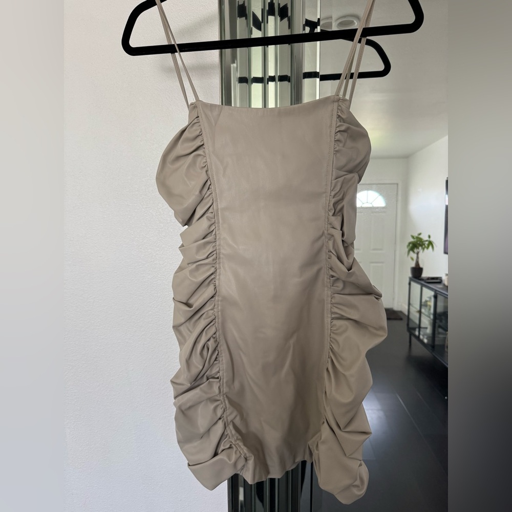 Zara faux leather mini dress